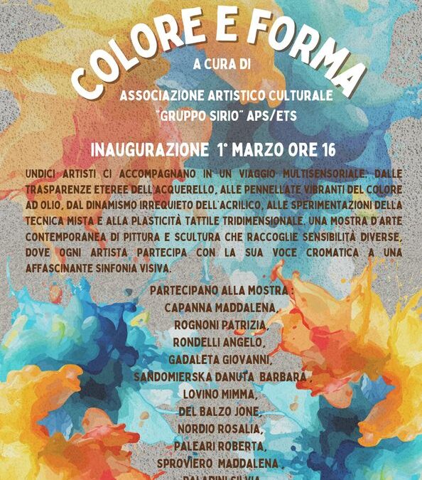 Inaugurazione Colore e forma – 1 marzo